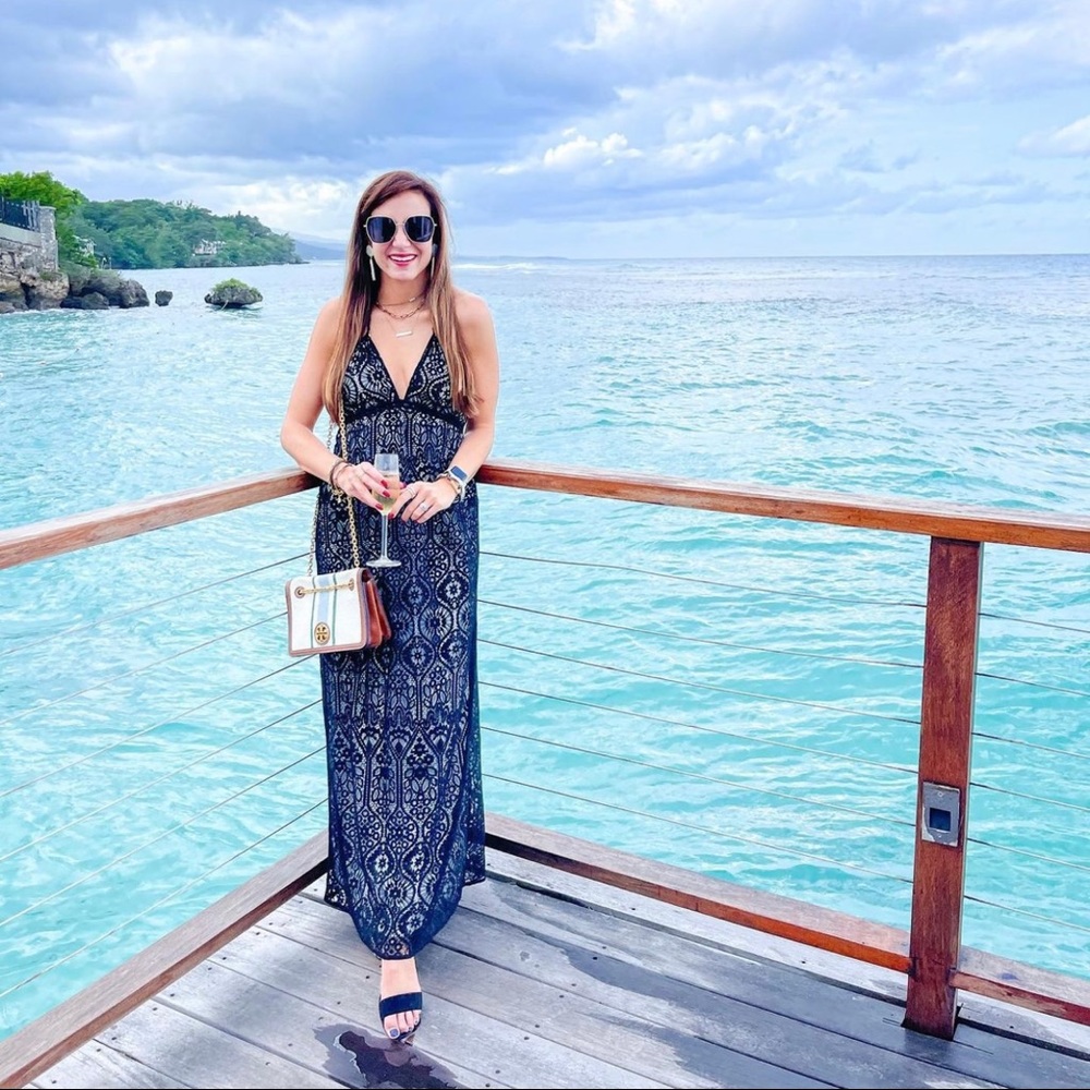 Black Lace Maxi Dress from Love Stitch
